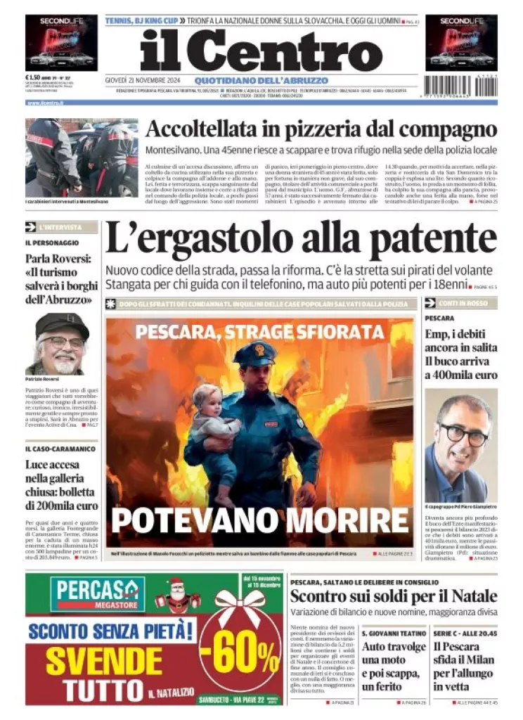 Prima-pagina-il centro-oggi-edizione-del-2024-11-21